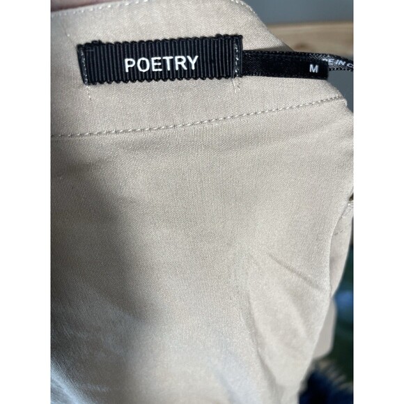 Poetry Tan Short Dress Size M with Brass Buckle Buttons Zip - Picture 8 of 8